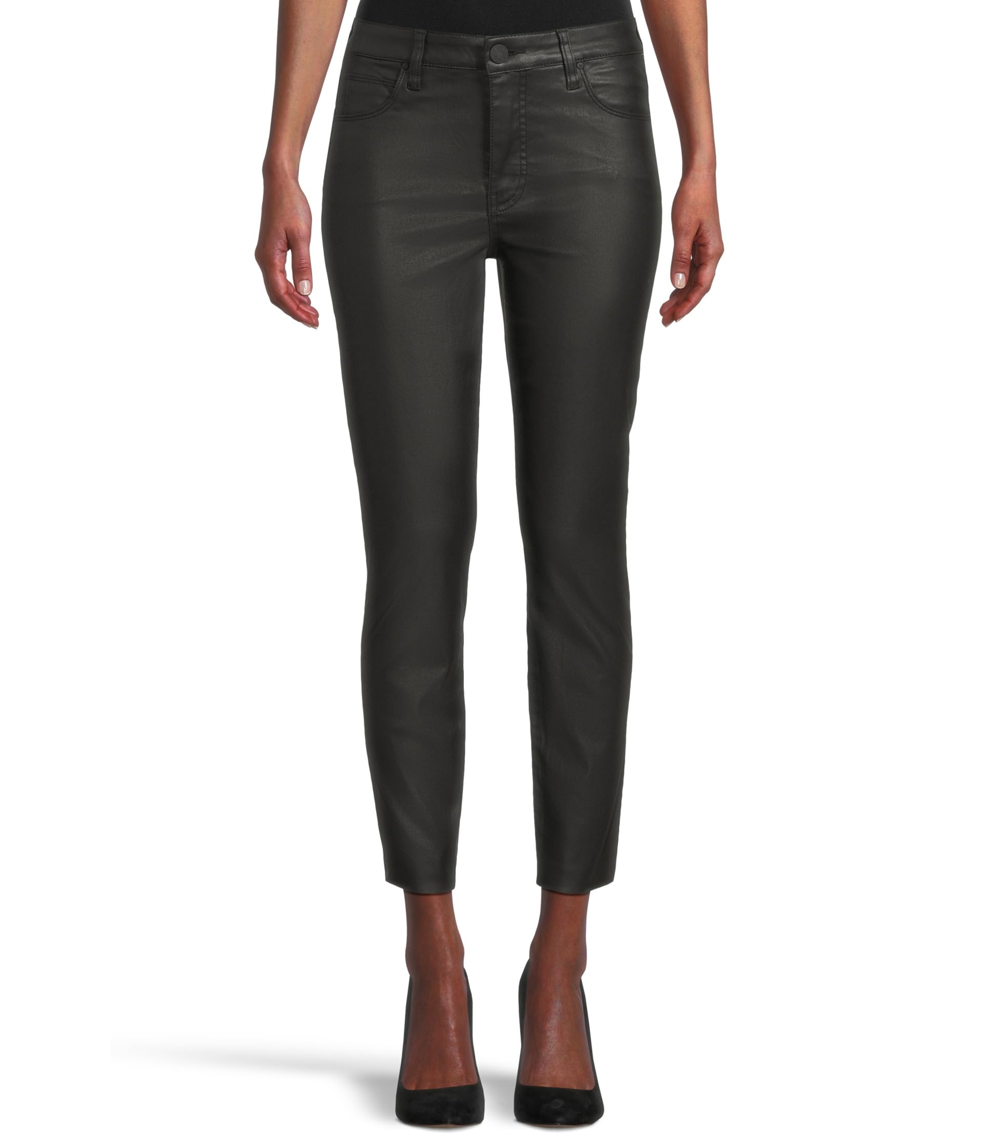 Charlize High-rise Fab Ab Cigarette Leg-raw Hem In Black