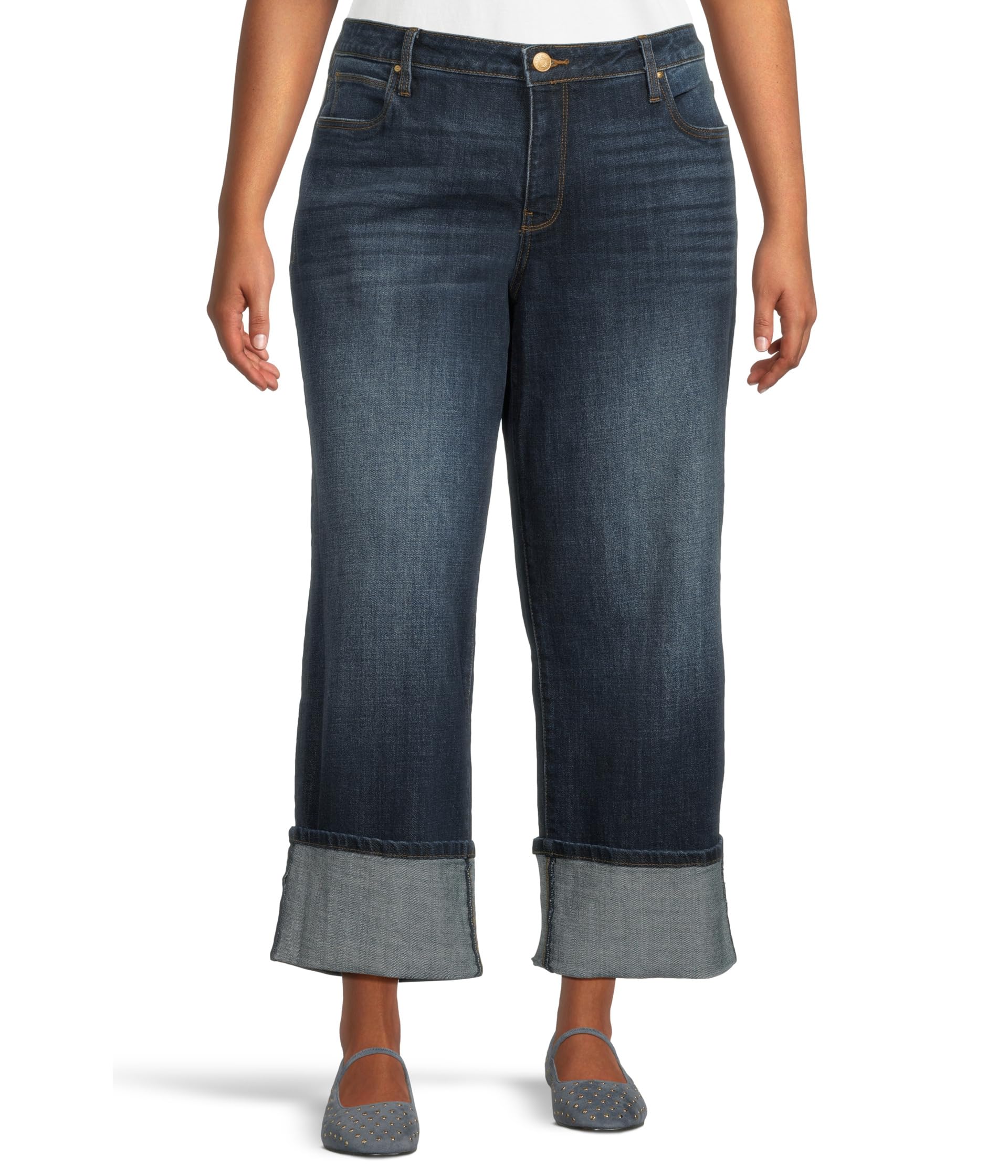 Plus Sienna High Rise Straight Leg-roll Up 5"
