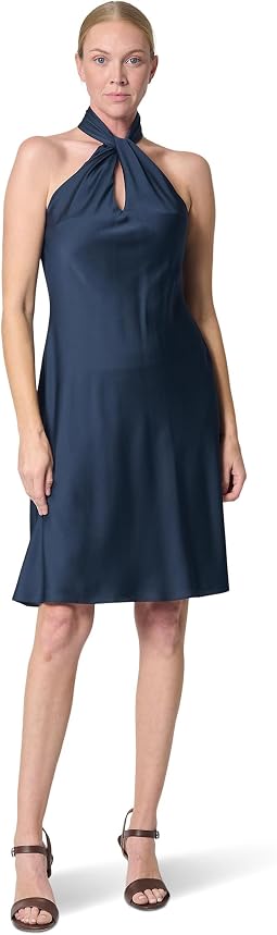 Charmeuse Halter Cocktail Dress