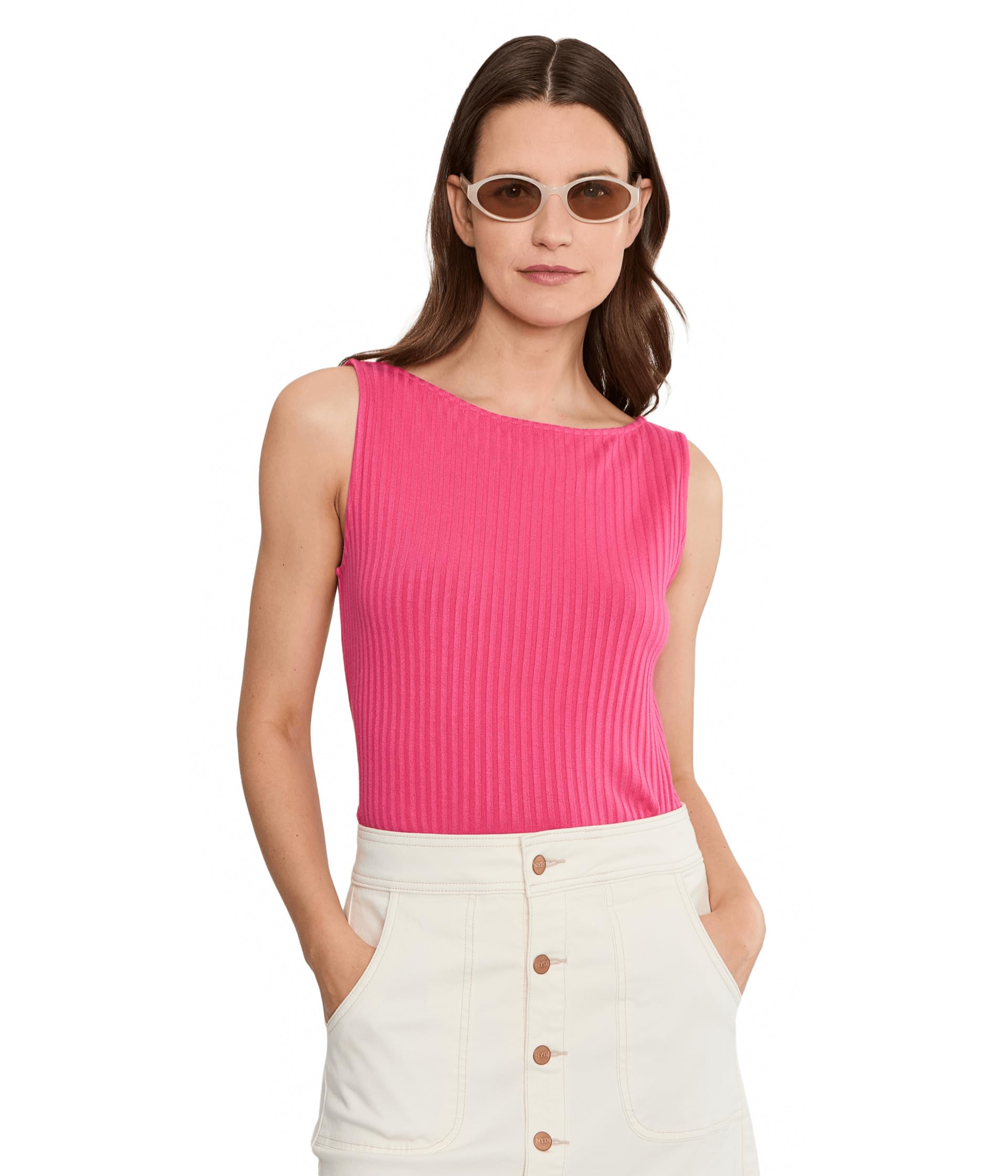 Топ Sleeveless Boat Neck Rib Knit Liverpool Los Angeles