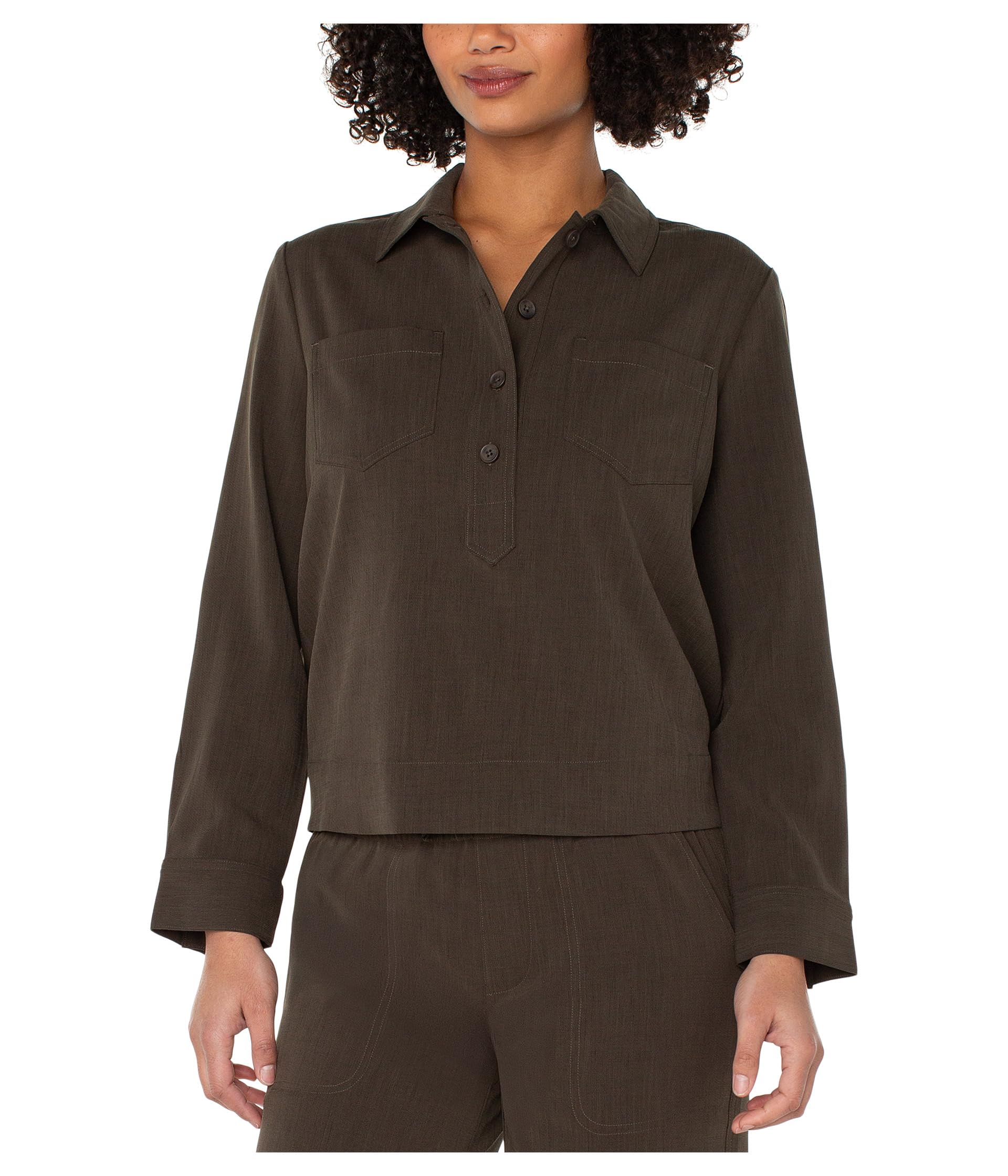 Liverpool Los Angeles Popover Long Sleeve рубашка With Elastic At Waist