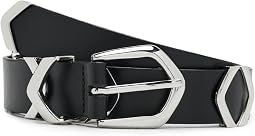 Angular Buckle Belt in Suede