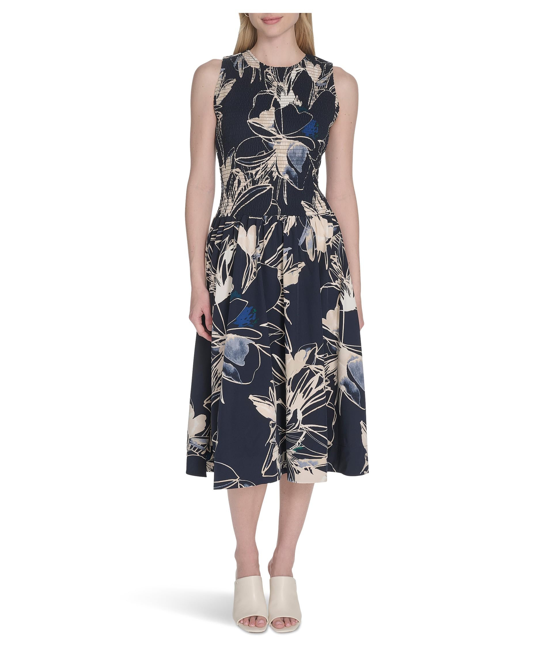 Smocked Commuter Floral Dropwaist