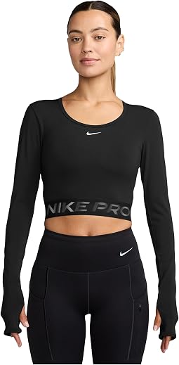 Женский укороченный топ Nike Pro Dri-FIT с длинным рукавом