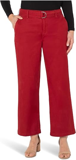 Stride Mid-Rise Wide Leg Pants w/ Self Belt