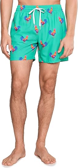 The Cockadoodle Doozies Teal 5.5" (Classic Lined Swim Trunks)