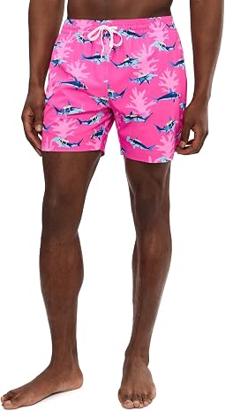 The Great Pink Sharks 5.5" (Classic Lined Swim Trunks)
