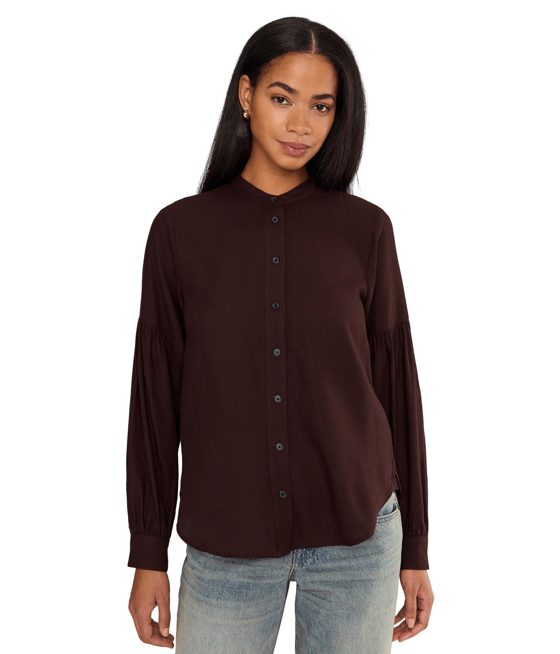 Madewell Carmen рубашка из хлопка и модаля