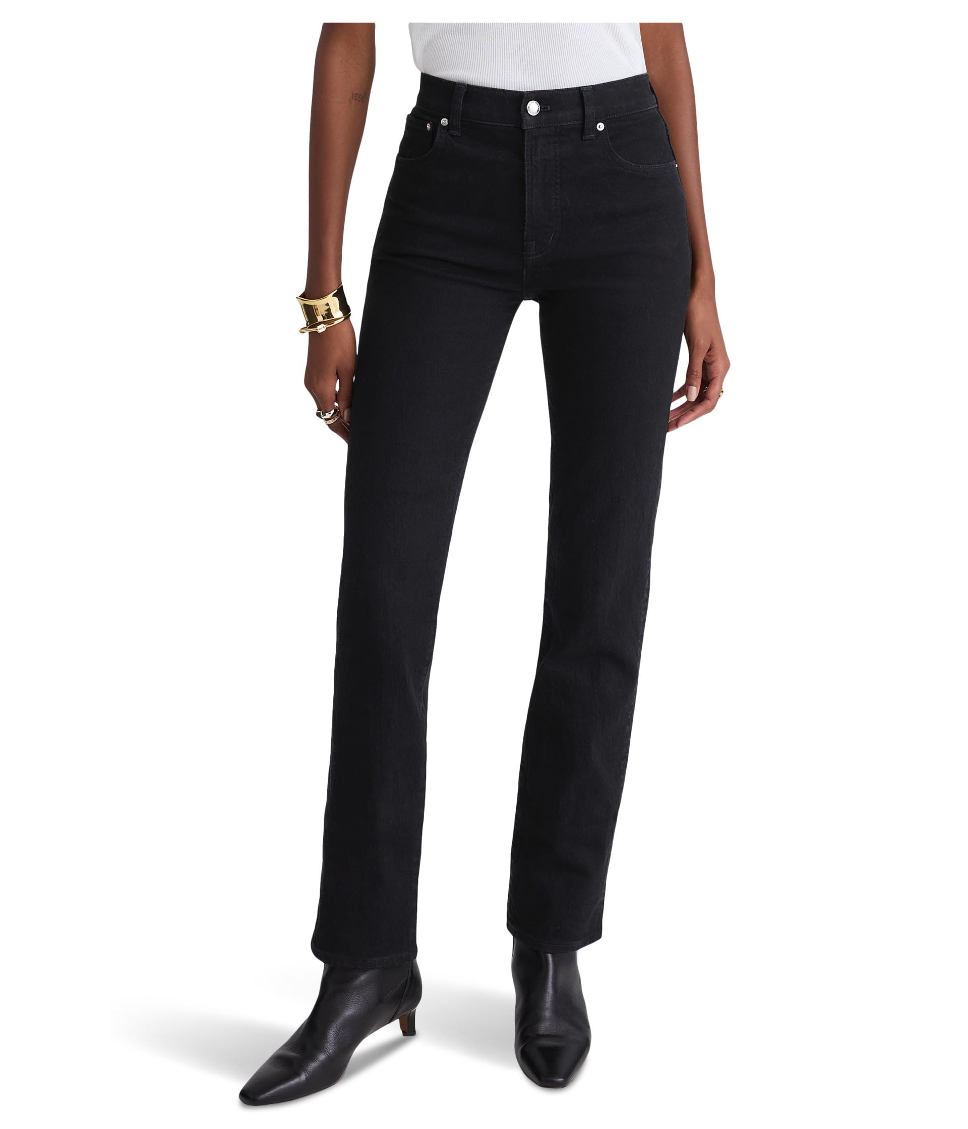 Longline Straight Jean In Black Frost