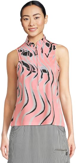 Женский топ Jamie Sadock Whirlwind Print Sleeveless Polo