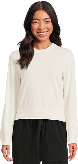 Lilla P Shirred Sleeve Crew Neck свитер Женский