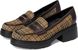 Olive Houndstooth Suede