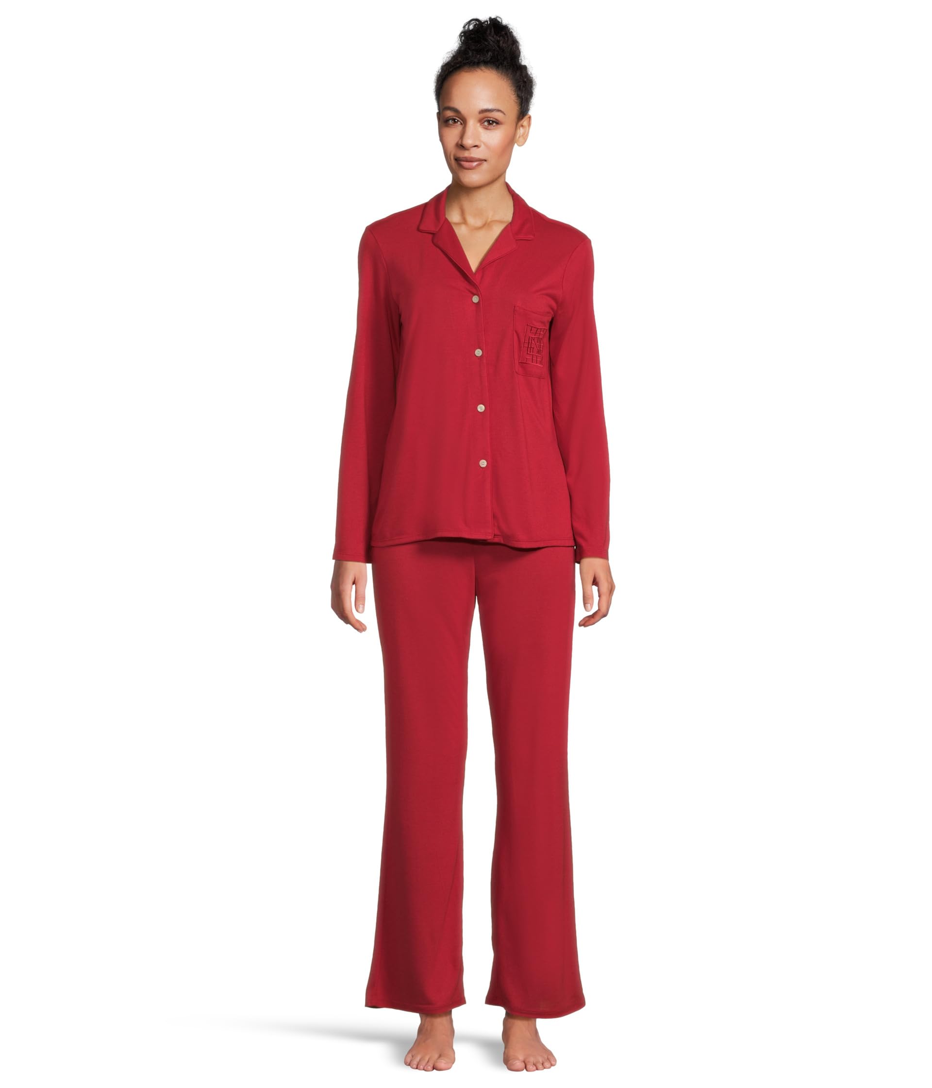 Embroidered Shangri La Notch PJ Set