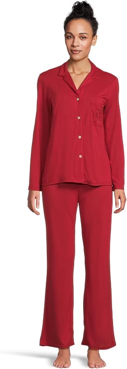 Embroidered Shangri La Notch PJ Set