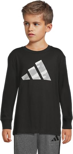 Long Sleeve "Halftone Camo" Logo Tee (Toddler/Little Kid)