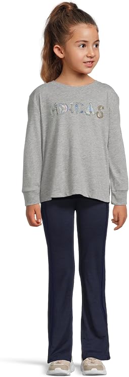Graphic Heather Tee Flare Pant Set (Toddler/Little Kid)