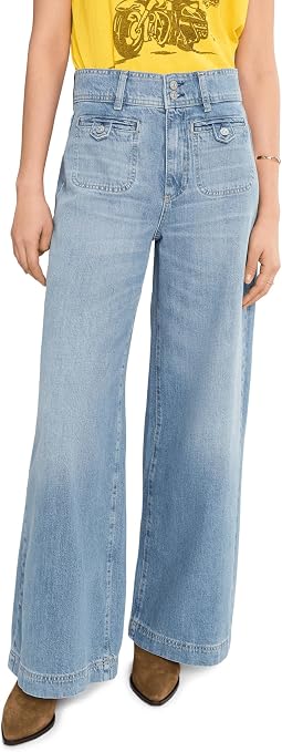 Cameron Wide Leg 31" With Wide Waistband And Welt Pockets In Sunshine