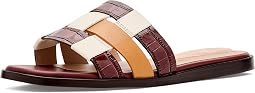 Mahogany Crocodile Print Leather
