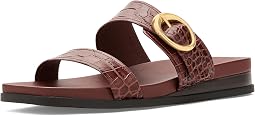 Mahogany Crocodile Print Leather