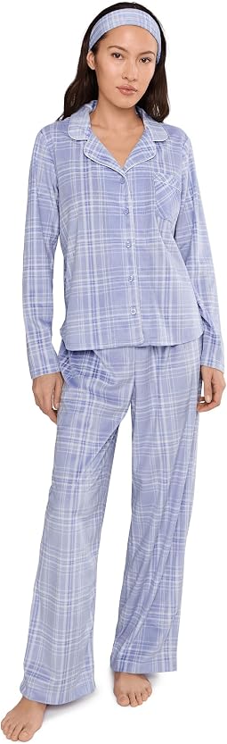 Petite Minky Fleece Long Sleeve Notch Top & Long Pants Set