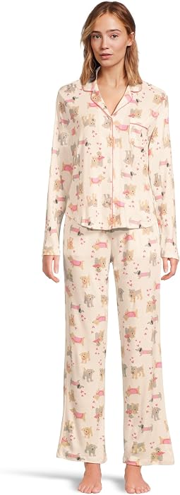 Petite Novelty Long Sleeve Girlfriend Pajama Set