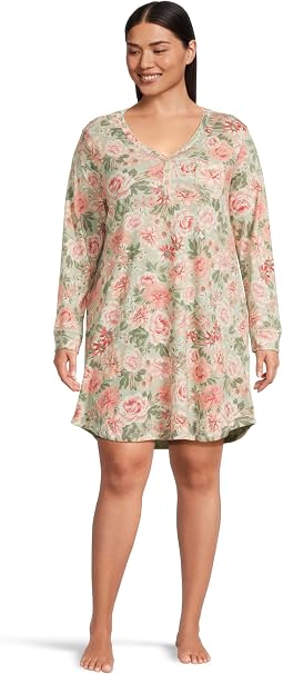 Plus Vintage Dreams Ночная рубашка с длинным рукавом и отделкой Picot