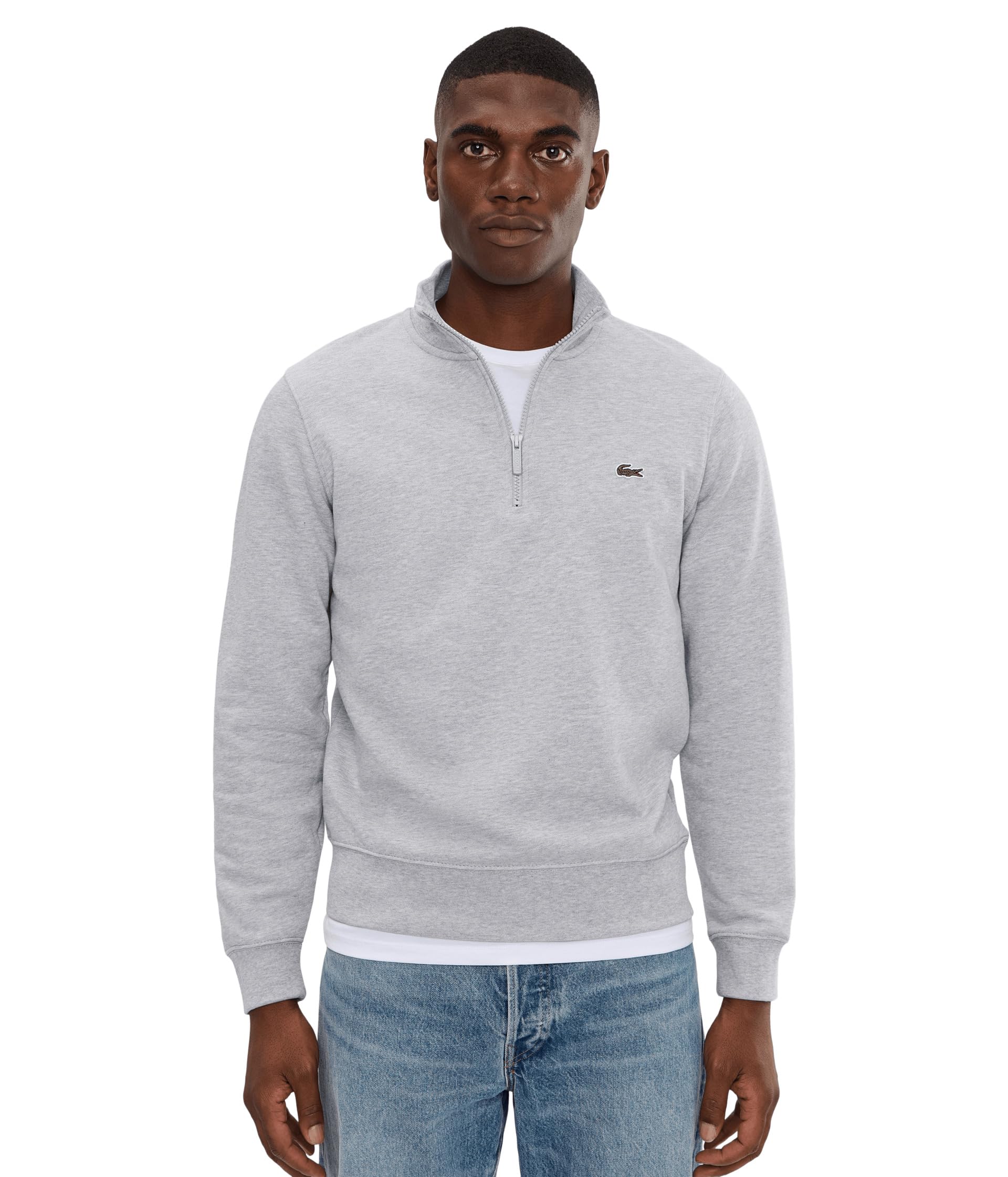 High Neck Zipped Fleece Sweatshirt