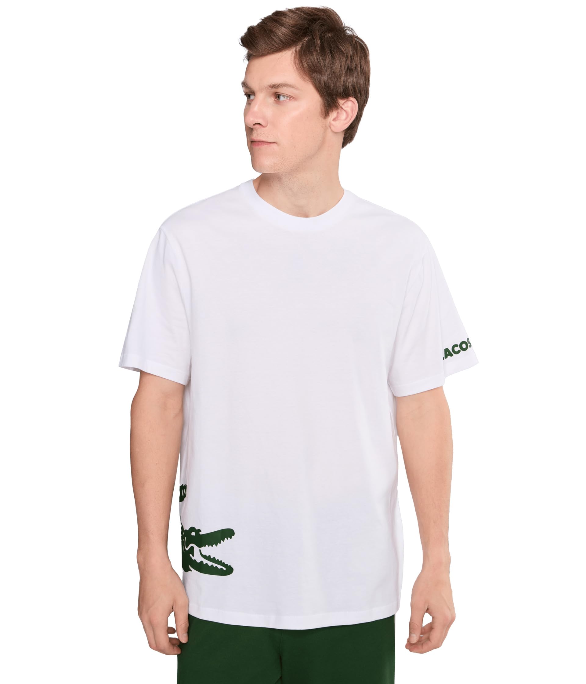 Футболка из хлопка Lacoste с принтом