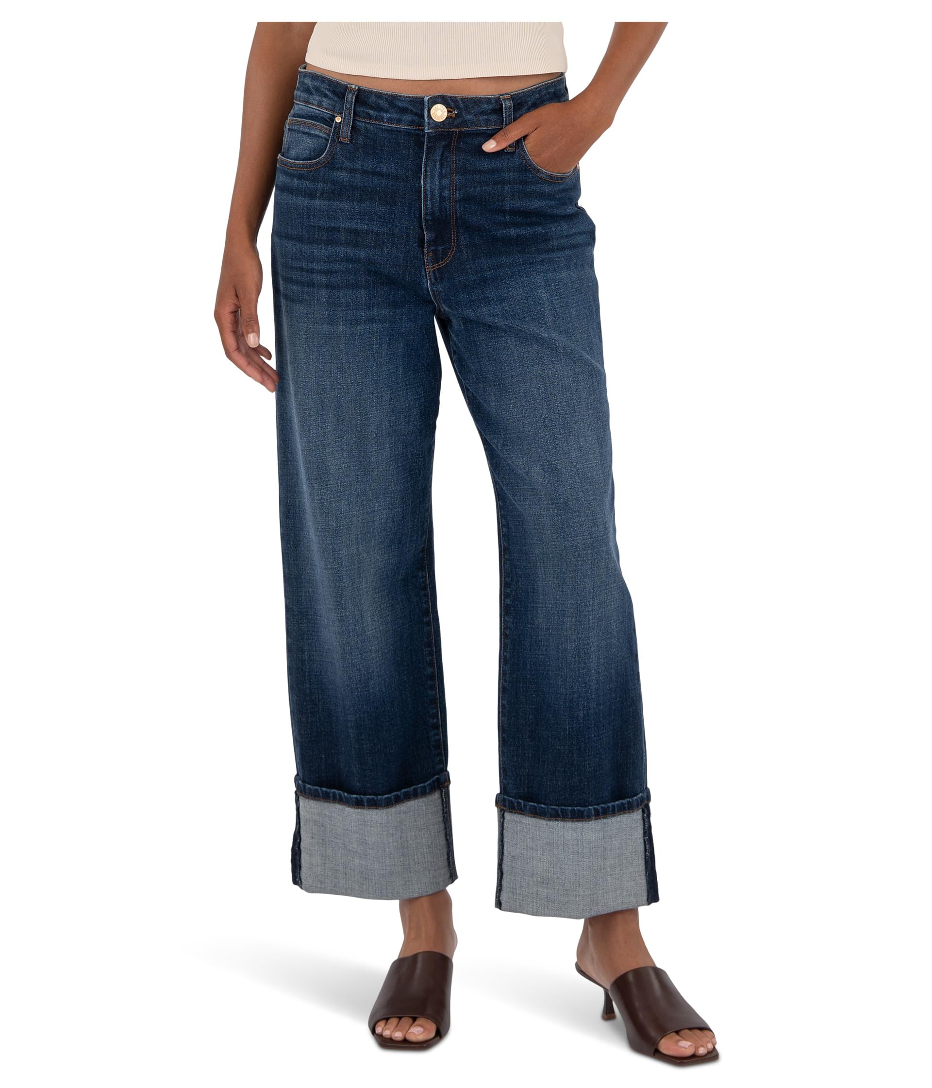 Джинсы Sienna High-Rise Straight Leg-Roll Up 5" in Clarity