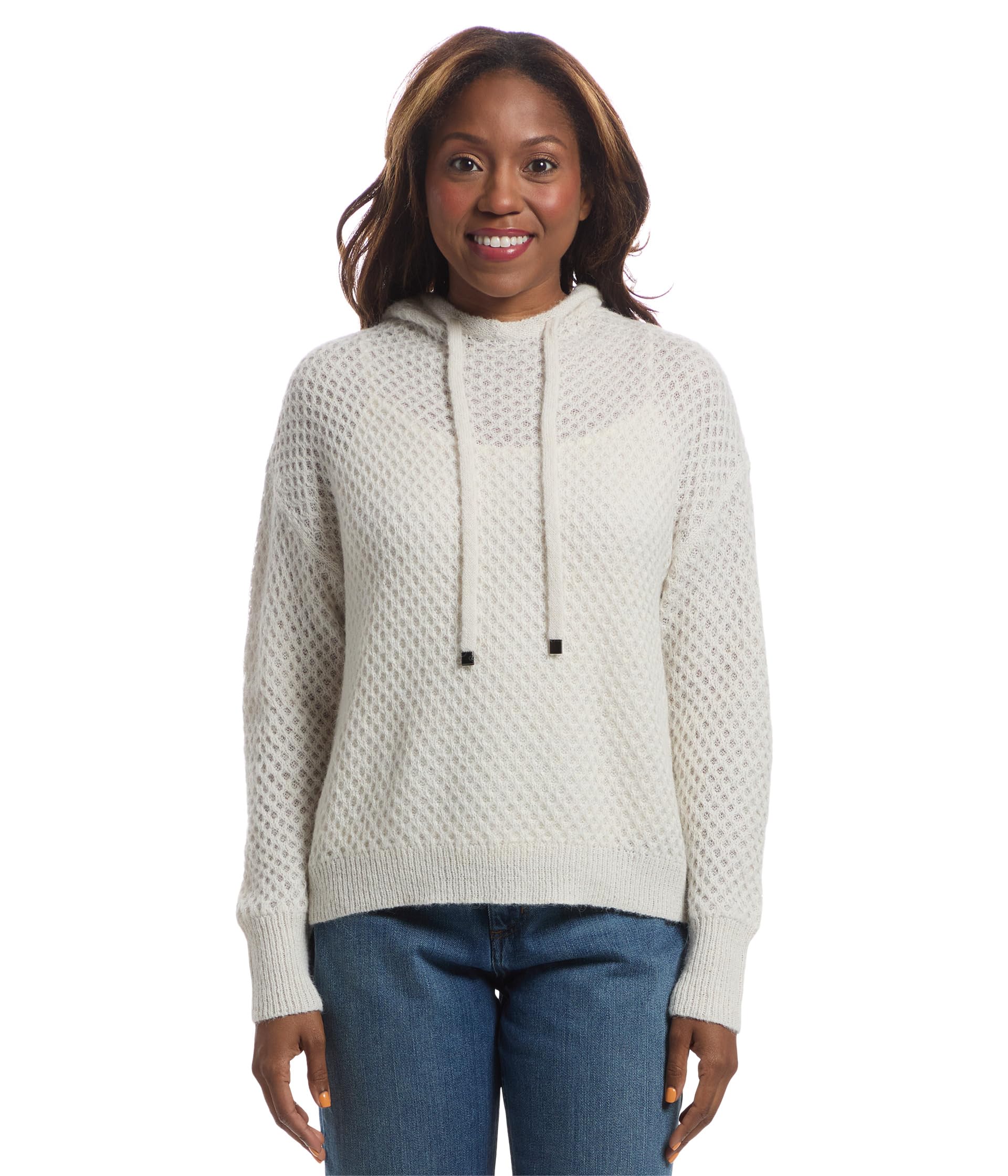 Likely Hood - Honeycomb Cable Stitch Hooded Sweater with drawstring detail