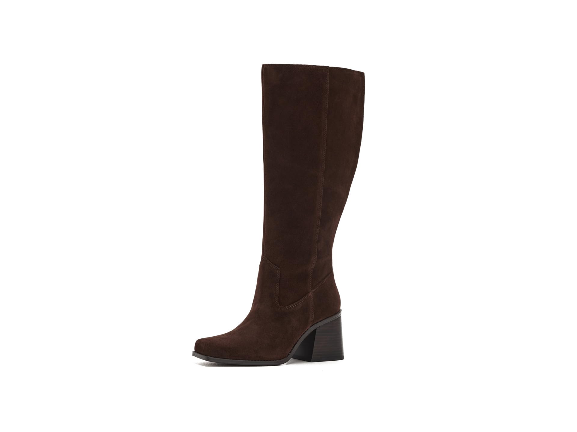 Sangeti Wide Calf Stacked Heel Knee High Boot