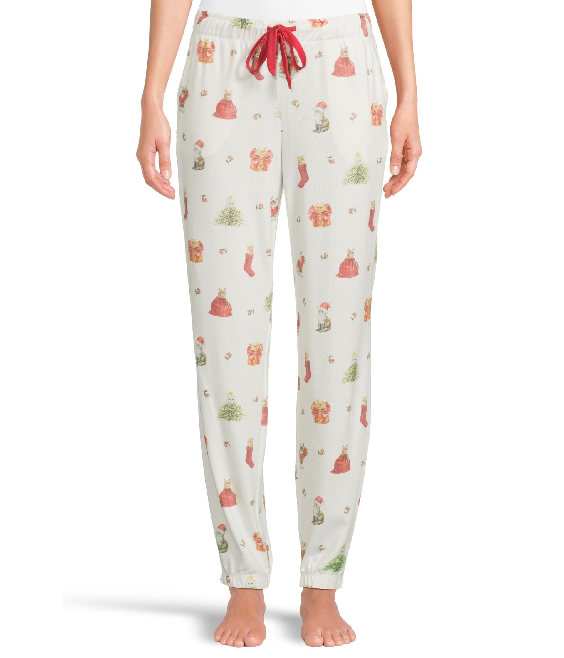 Feline Festive Banded Pj Pants