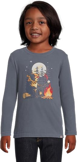 Детская футболка с принтом Bear Camping Graphic Long Sleeve Tee