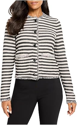 Вязаная куртка Petite Striped Fringe Mix Femme