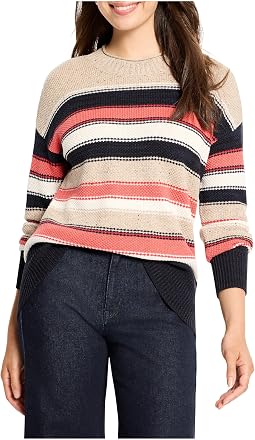 Petite Nep Knit Striped Sweater