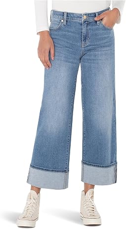 Morgan Mid-Rise Cuffed Wide Leg Jean 27'' Inseam