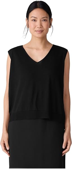 Жилет Eileen Fisher из тонкой мериносовой шерсти с V-образным вырезом