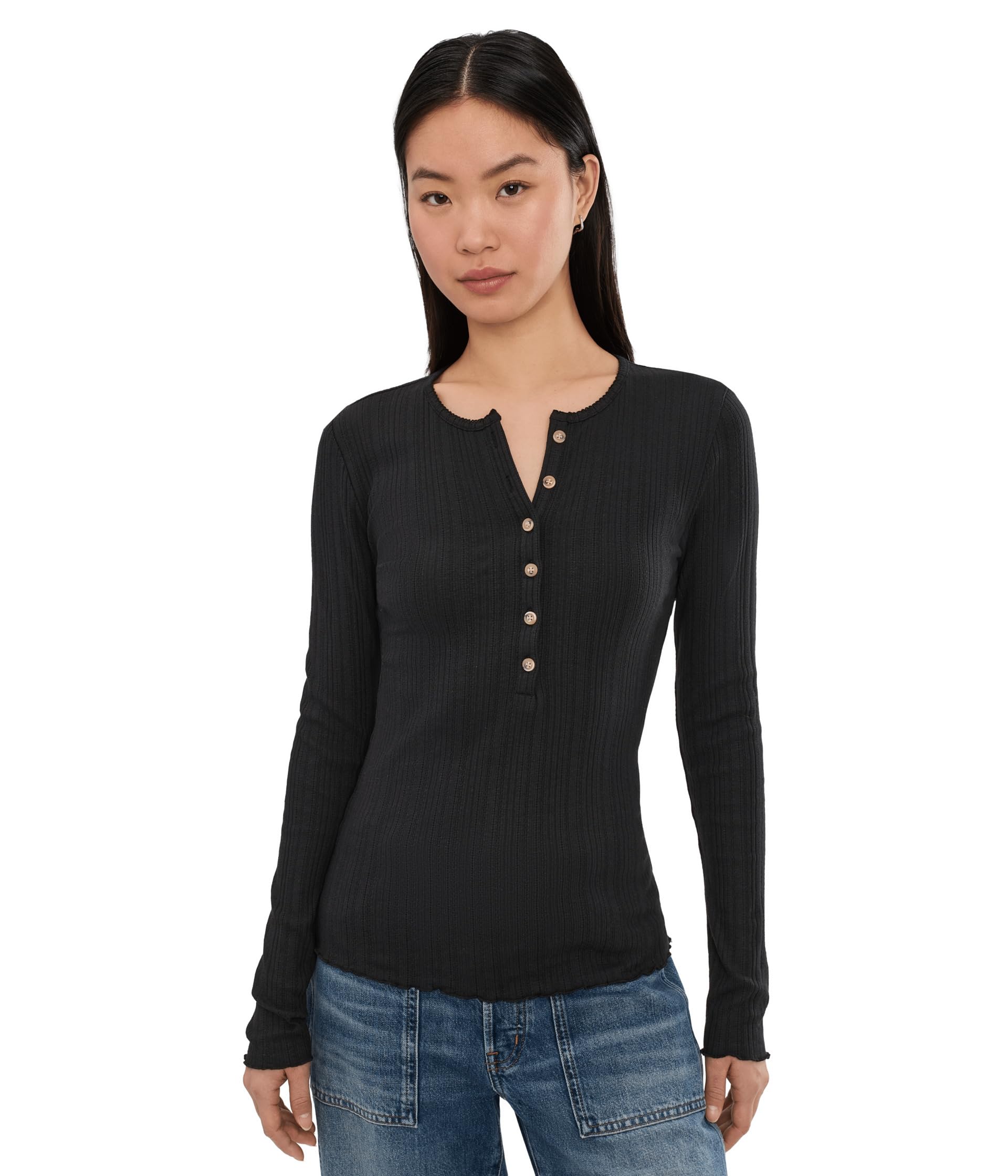Paradise Pointelle Henley женский топ