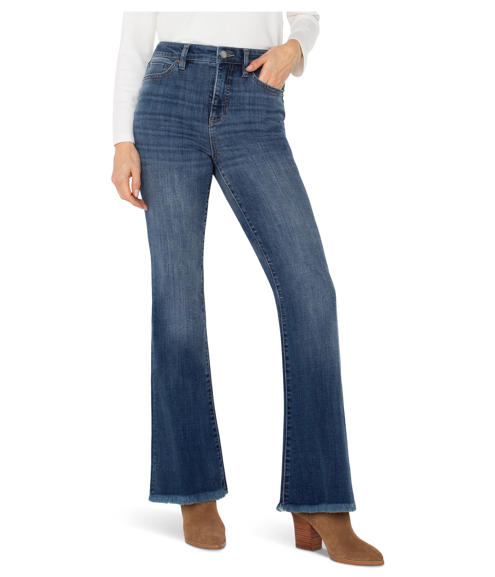 Hannah High-rise Flare Jeans W/ Fray Hem