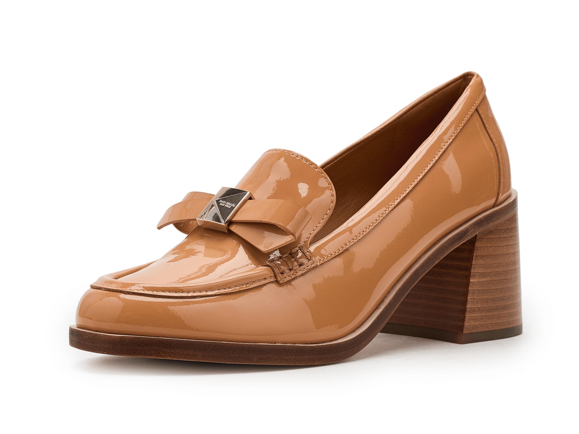 Deco Bow Patent Leather Heeled Loafers