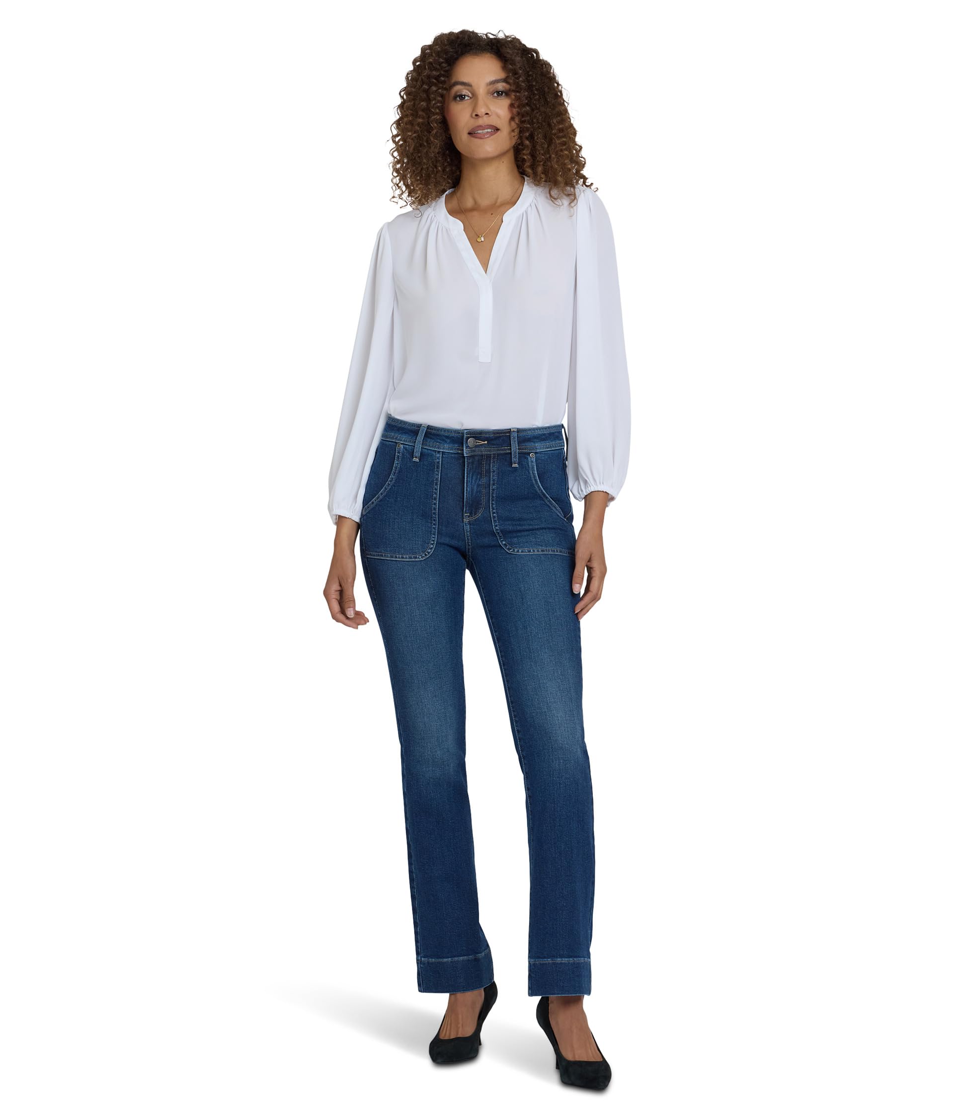 Petite Barbara Bootcut Rounded Utility Pocket Jeans in Dark Loire