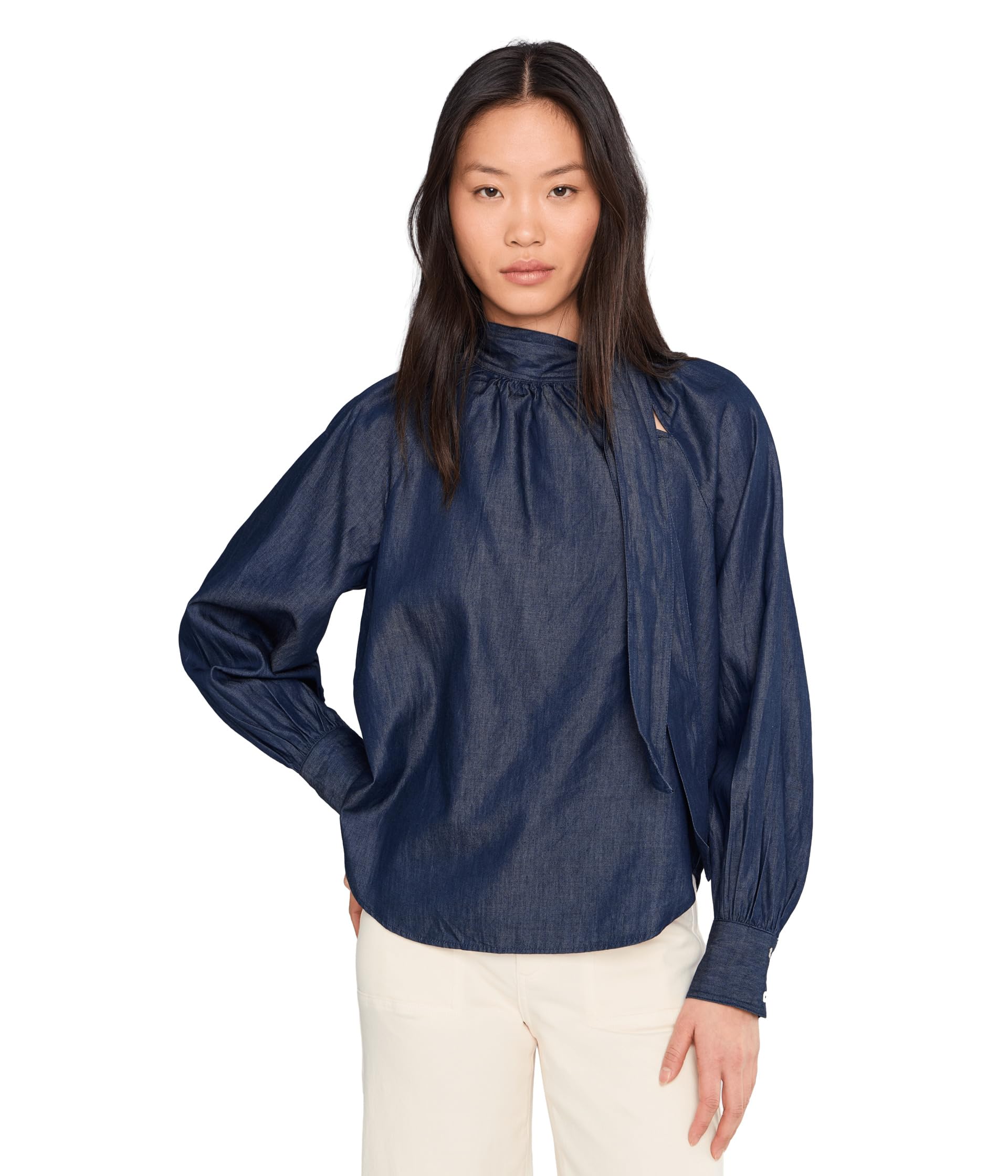 Топ Raglan Seam Neck Bow Shirtail Женский