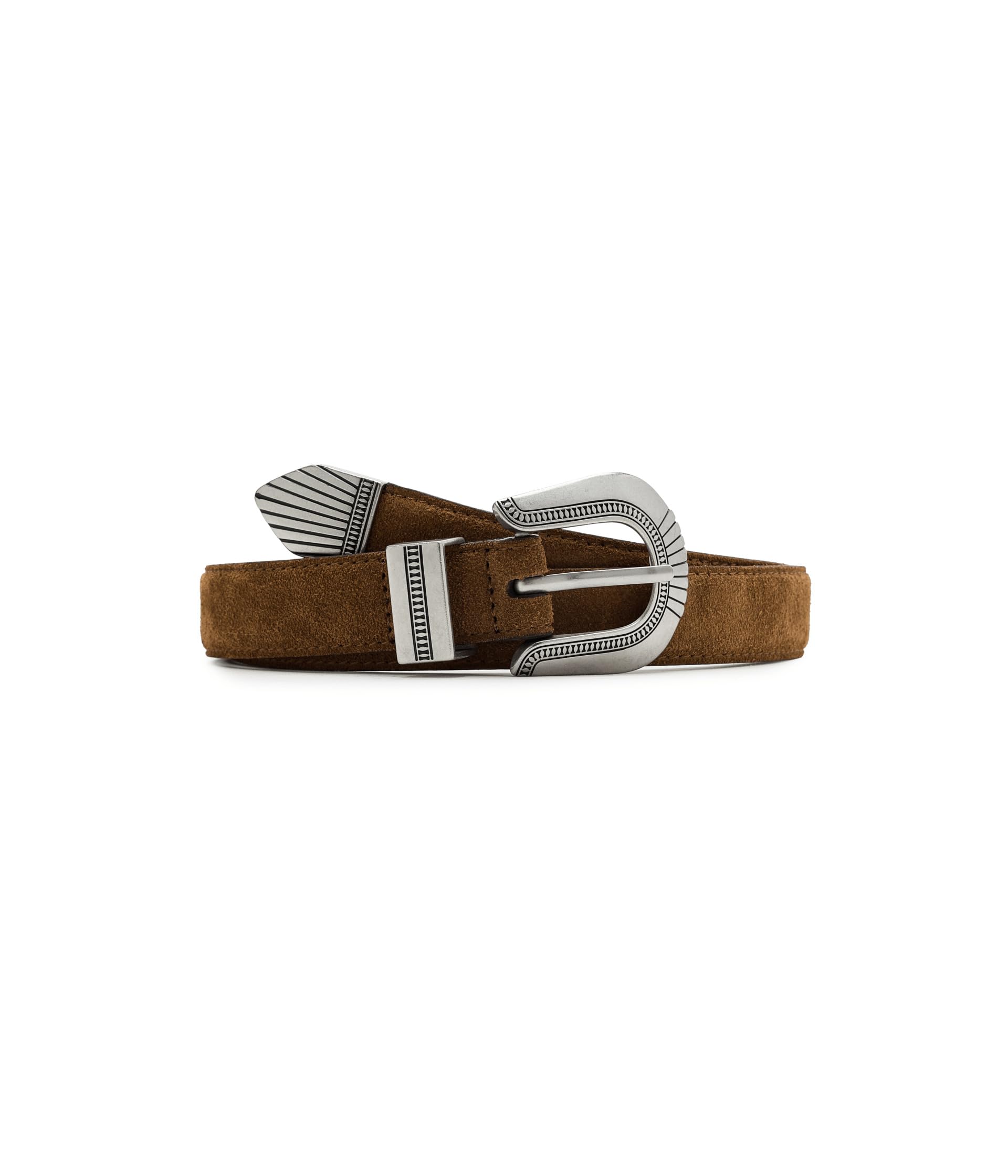 Western-Buckle Belt in Suede