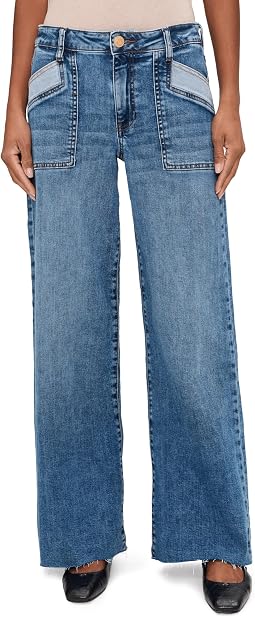 Женские джинсы Maya High-Rise Porkshop Front Pockets Wide Leg Raw Hem в Success