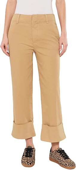 Женские брюки Sienna High-Rise Straight Leg Roll Up в цвете Khaki
