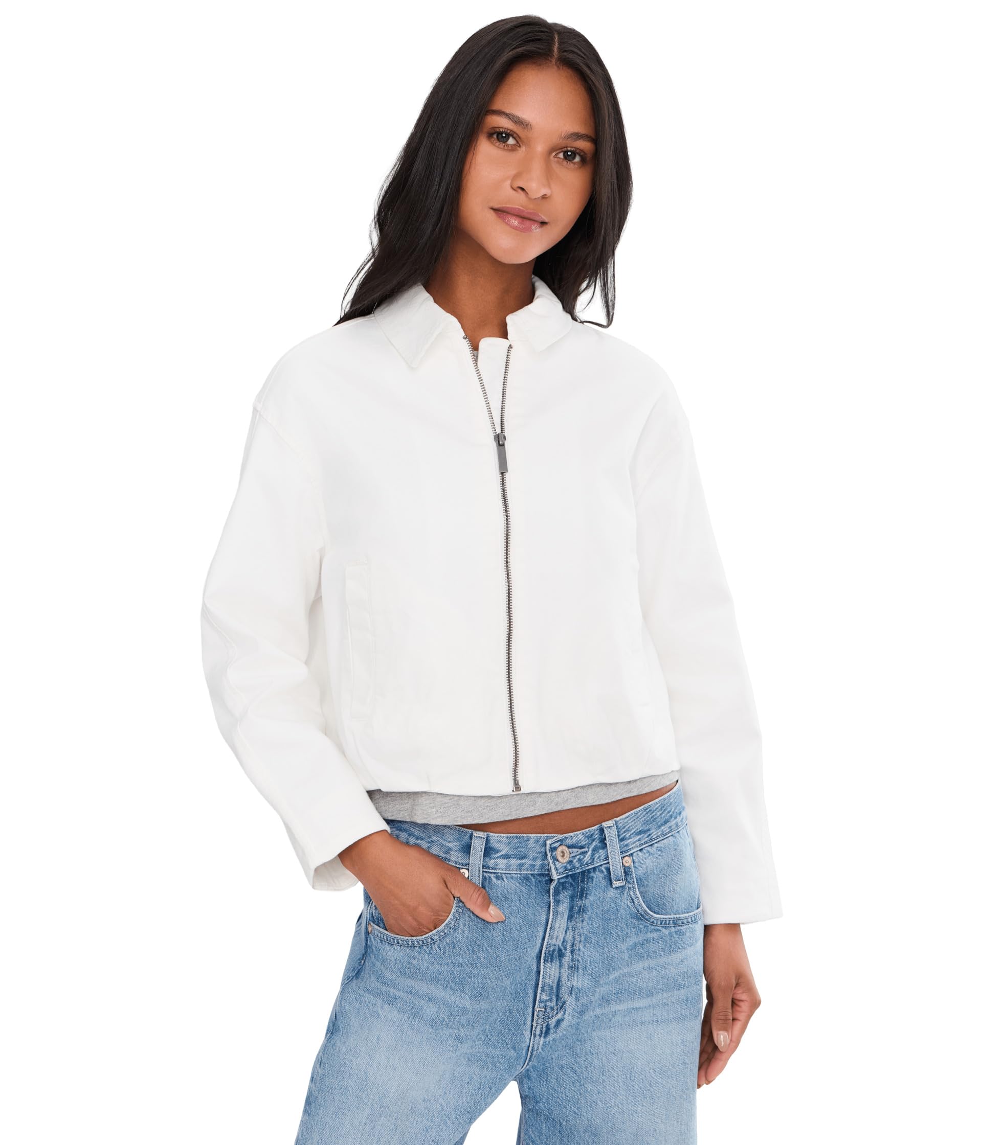 Dylan-Zip Front Jacket with Pleat Detail