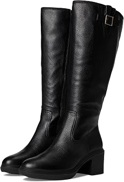 Black Leather Wide Calf