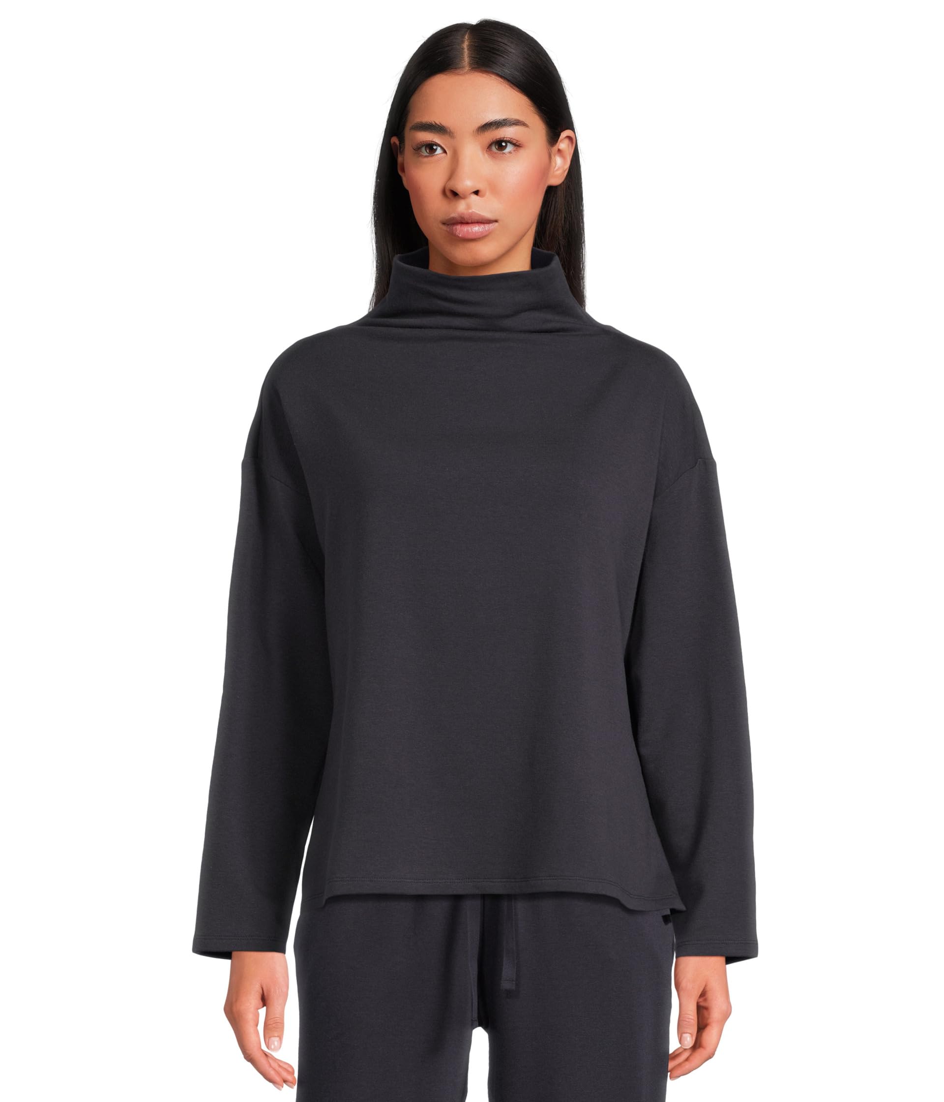 Cozy Brushed Terry Hug Funnel Neck Box Top