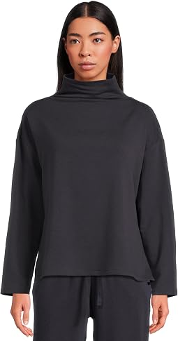 Cozy Brushed Terry Hug Funnel Neck Box Top