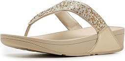 Lulu Crystal-mix Metallic Toe-post Sandals